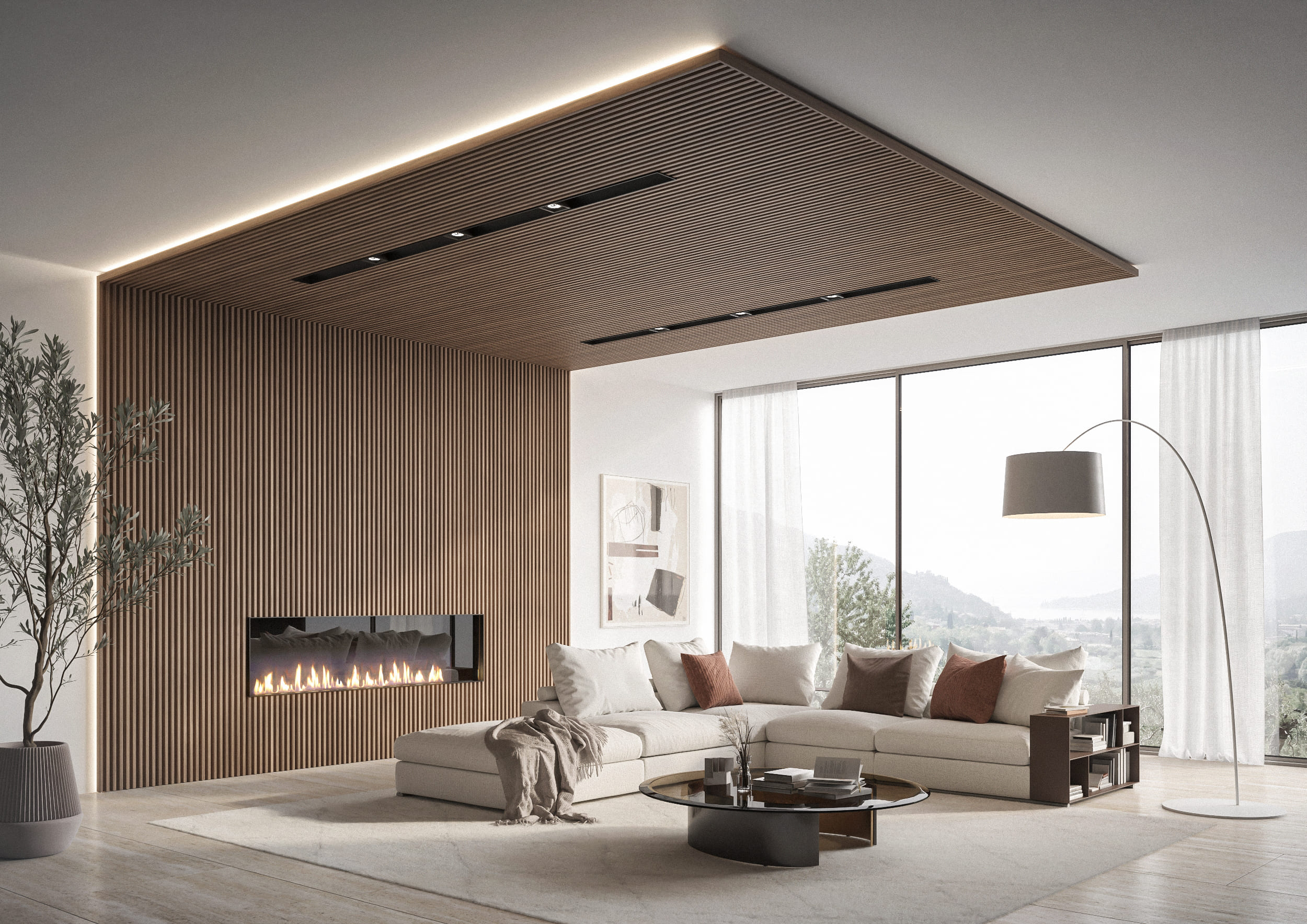 Living room arredato con profilo SWS