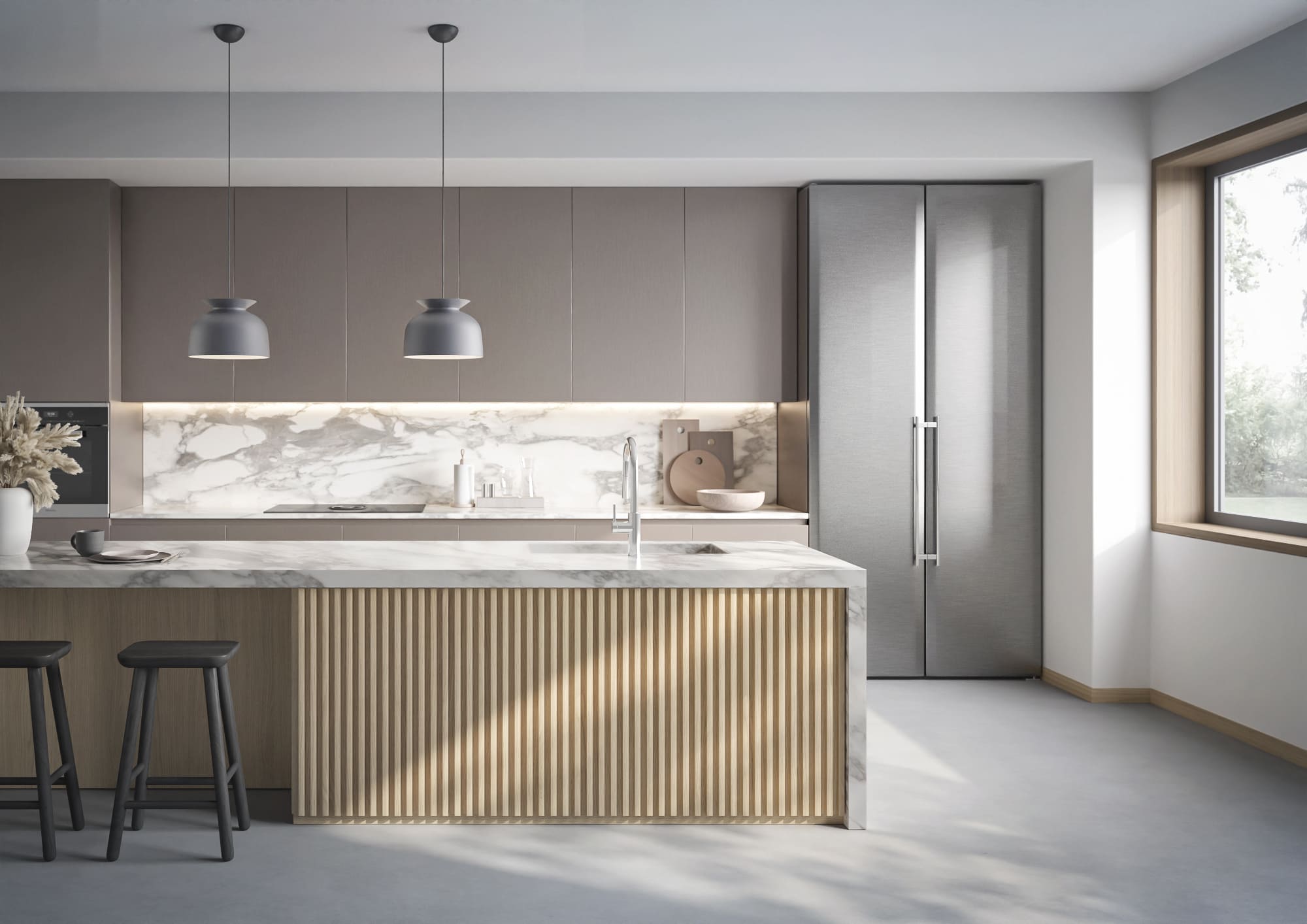 Arredamento isola cucina con profilo SWS